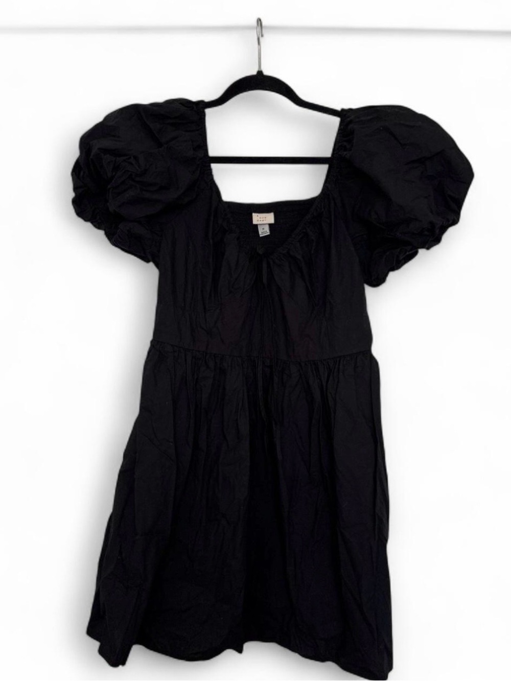 A New Day Black Puff Sleeve Mini Dress